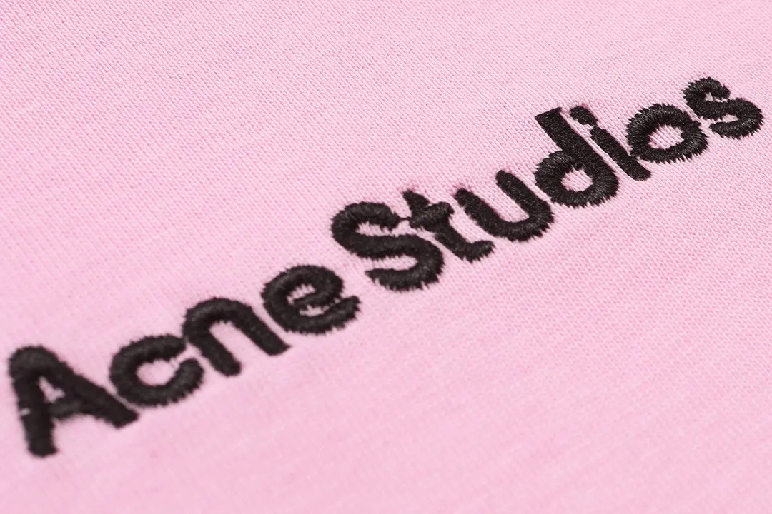 Acne Studios 2026 New Arrival logo Same Style t 100％ 32 ：Pink Size：XS S M L